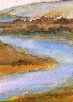 "Lazy River" by Marinela Manastirli, Madison WI - Watercolor